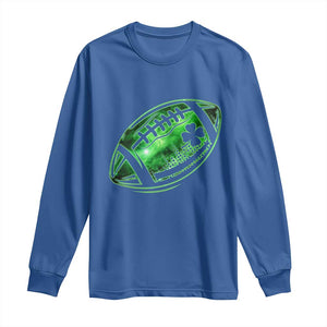 Lucky Shamrock Football Long Sleeve Shirt Irish Clover St Patricks Day Sport Lover TS02 Royal Blue Print Your Wear