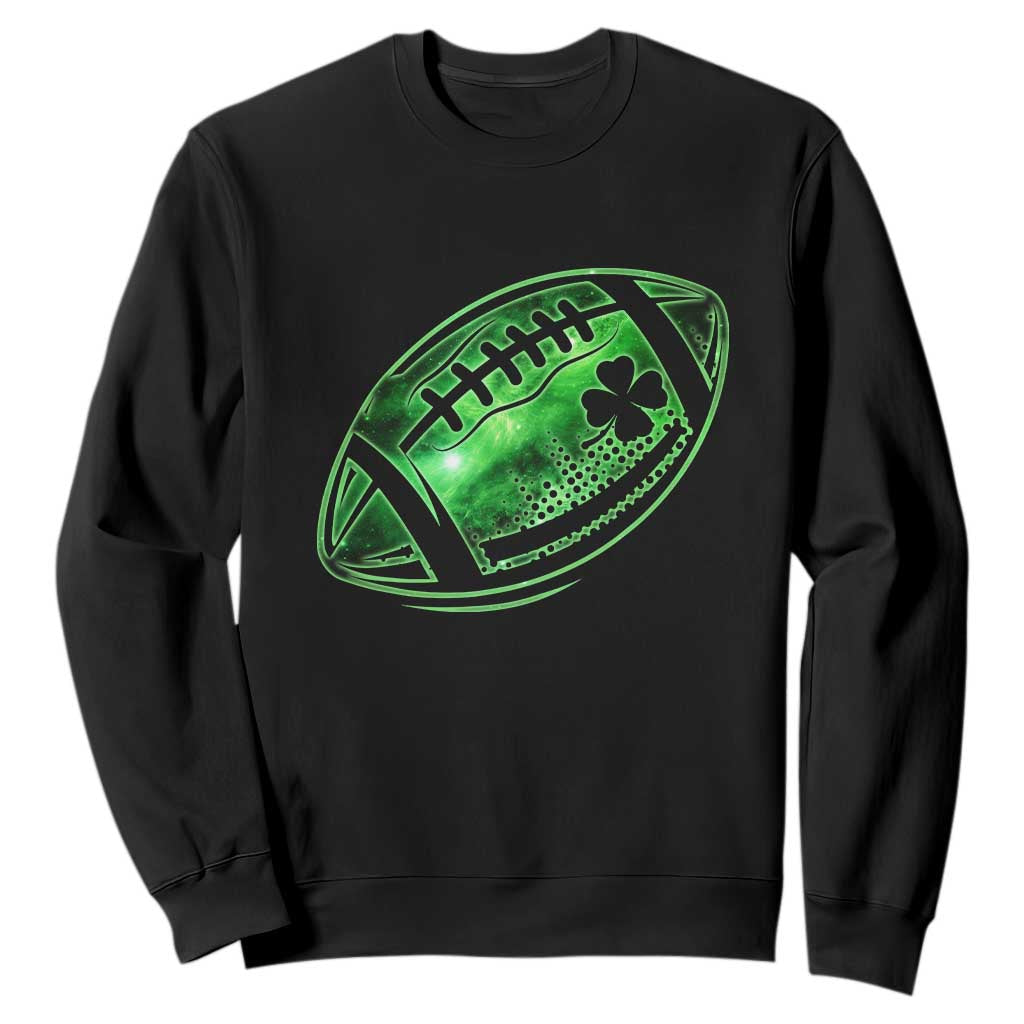 Lucky Shamrock Football Sweatshirt Irish Clover St Patricks Day Sport Lover TS02 Black Print Your Wear