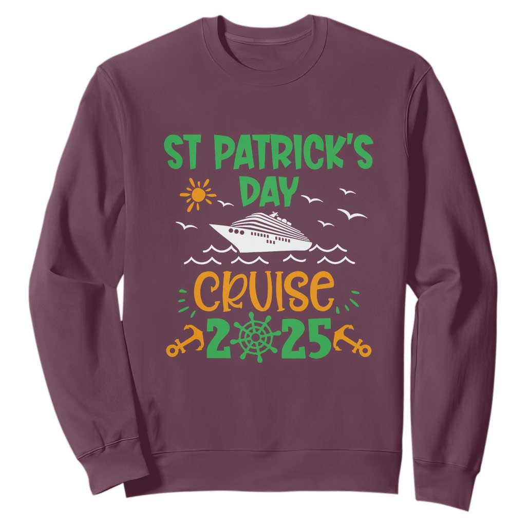 St Patricks Day Cruise Squad 2025 Matching Family Sweatshirt TS02 Maroon Print Your Wear