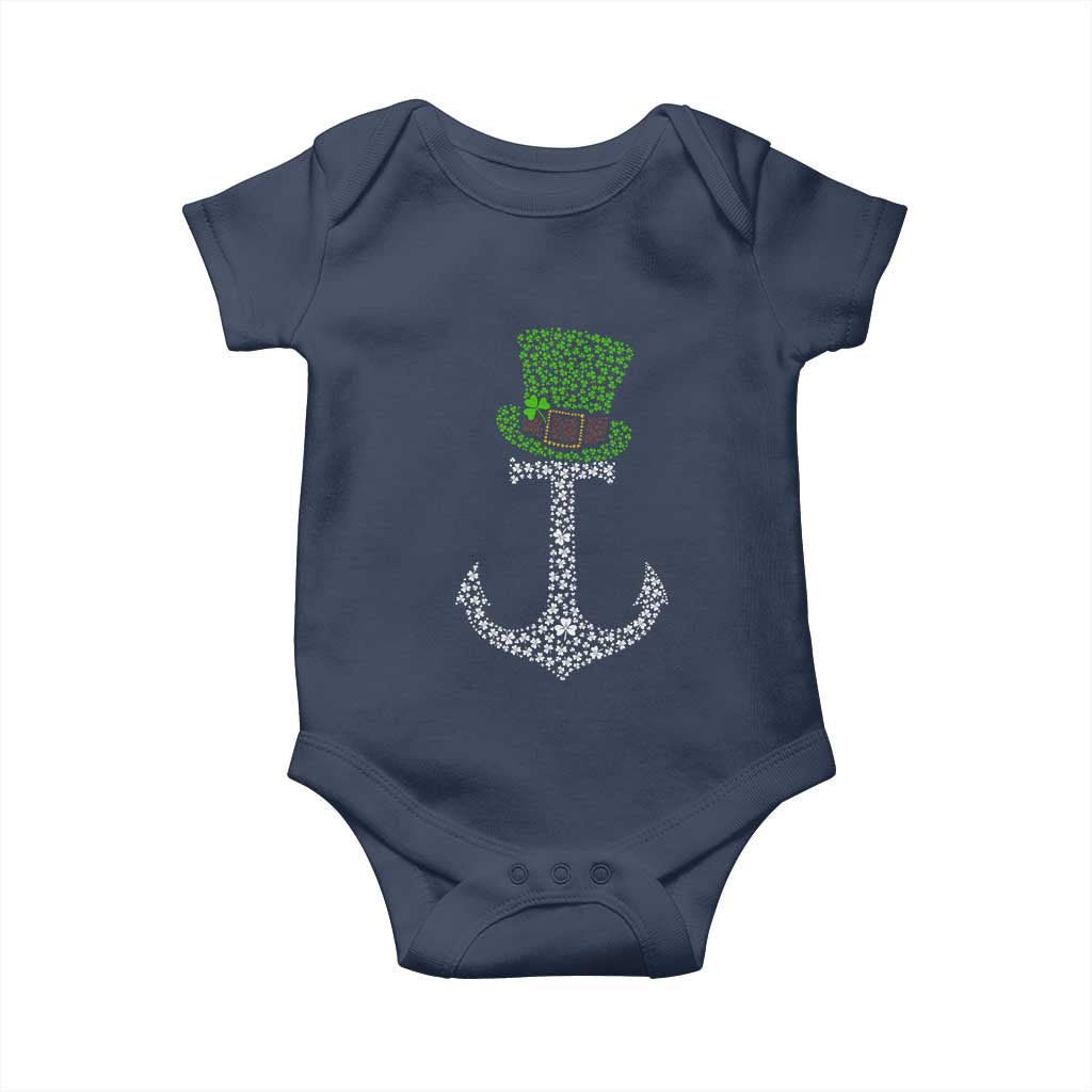 Lucky Shamrock Anchor Baby Onesie Leprechaun Cruise Squad St. Patrick's Day TS02 Navy Print Your Wear
