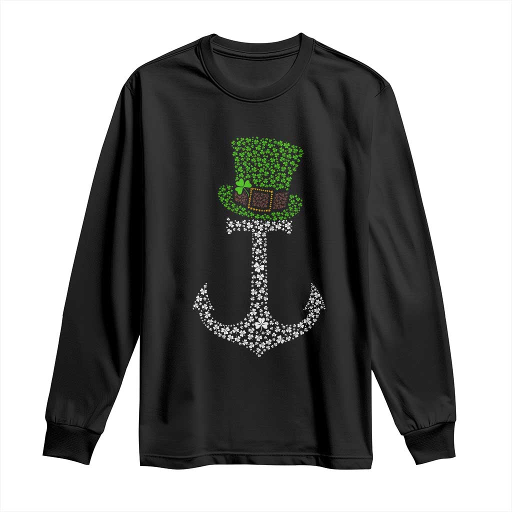 Lucky Shamrock Anchor Long Sleeve Shirt Leprechaun Cruise Squad St. Patrick's Day TS02 Black Print Your Wear