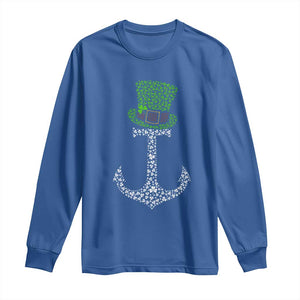 Lucky Shamrock Anchor Long Sleeve Shirt Leprechaun Cruise Squad St. Patrick's Day TS02 Royal Blue Print Your Wear