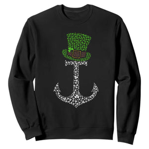 Lucky Shamrock Anchor Sweatshirt Leprechaun Cruise Squad St. Patrick's Day TS02 Black Print Your Wear