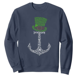 Lucky Shamrock Anchor Sweatshirt Leprechaun Cruise Squad St. Patrick's Day TS02 Navy Print Your Wear
