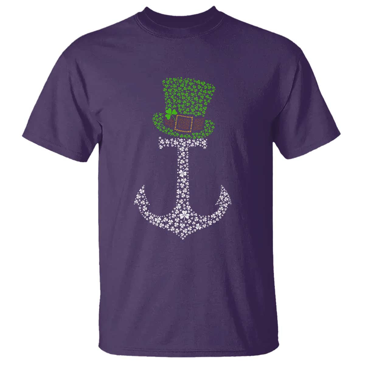 Lucky Shamrock Anchor T Shirt Leprechaun Cruise Squad St. Patrick's Day TS02 Purple Print Your Wear