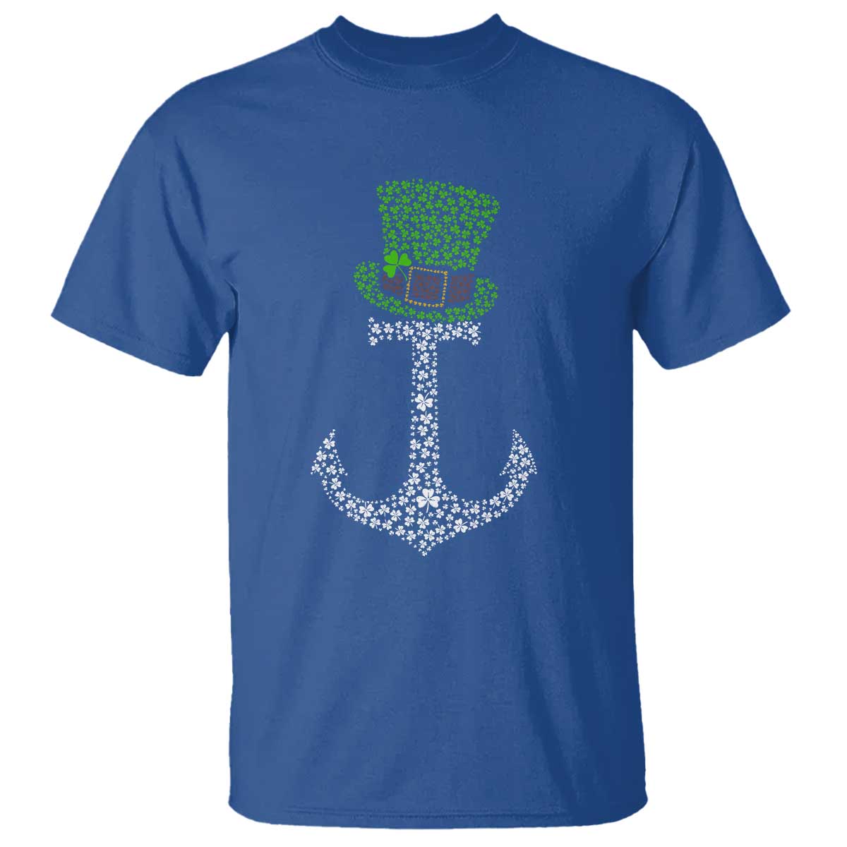Lucky Shamrock Anchor T Shirt Leprechaun Cruise Squad St. Patrick's Day TS02 Royal Blue Print Your Wear