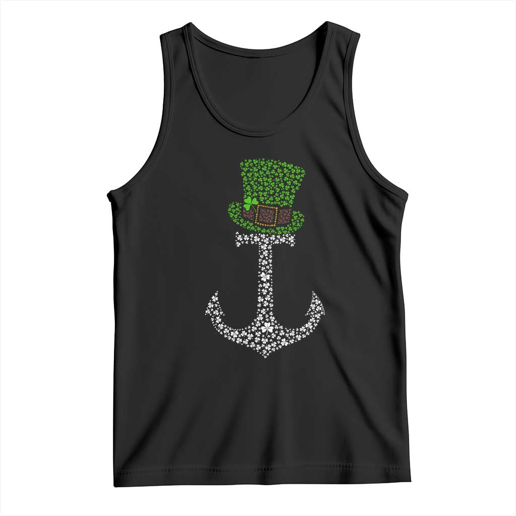 Lucky Shamrock Anchor Tank Top Leprechaun Cruise Squad St. Patrick's Day TS02 Black Print Your Wear