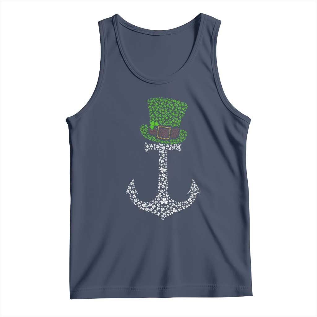 Lucky Shamrock Anchor Tank Top Leprechaun Cruise Squad St. Patrick's Day TS02 Navy Print Your Wear