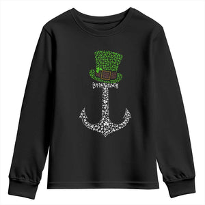 Lucky Shamrock Anchor Youth Sweatshirt Leprechaun Cruise Squad St. Patrick's Day TS02 Black Print Your Wear