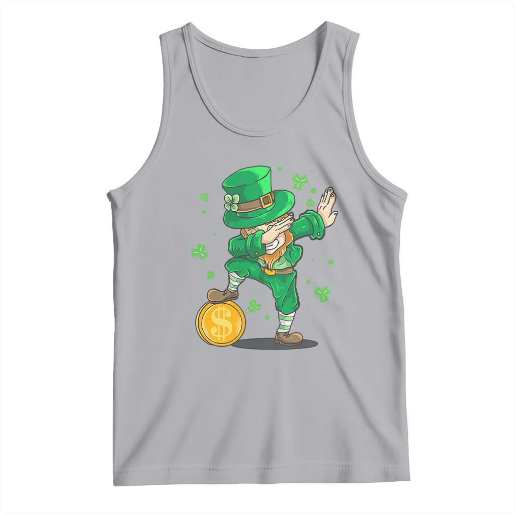 Cute Dabbing Leprechaun Tank Top Funny St Patricks Day TS02 Athletic Heather Print Your Wear