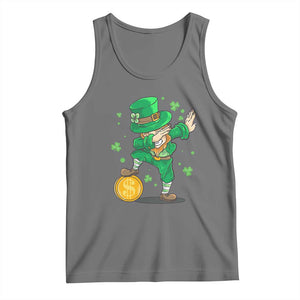 Cute Dabbing Leprechaun Tank Top Funny St Patricks Day TS02 Black Heather Print Your Wear