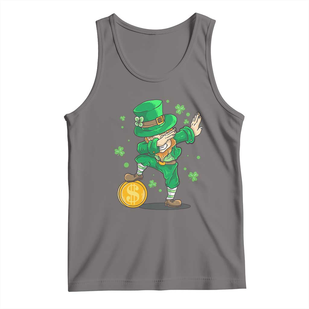 Cute Dabbing Leprechaun Tank Top Funny St Patricks Day TS02 Deep Heather Print Your Wear