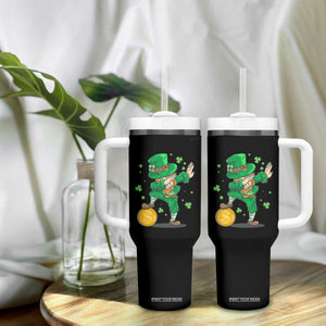 Cute Dabbing Leprechaun Tumbler With Handle Funny St Patricks Day TS02 Print Your Wear