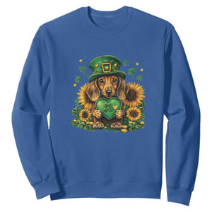 Cute Dachshund Leprechaun Sweatshirt Shamrock St. Patrick's Day Dog Lover TS02 Royal Blue Print Your Wear
