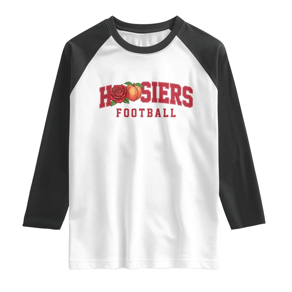Hoosier State Pride Indiana Rose and Peach Raglan Shirt Game Day Sports Pride TS02 White Black Print Your Wear