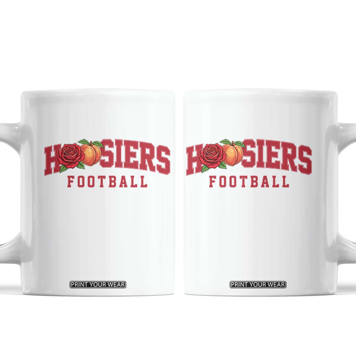 Hoosier State Pride Indiana Rose and Peach Coffee Mug Game Day Sports Pride TS02 White Print Your Wear