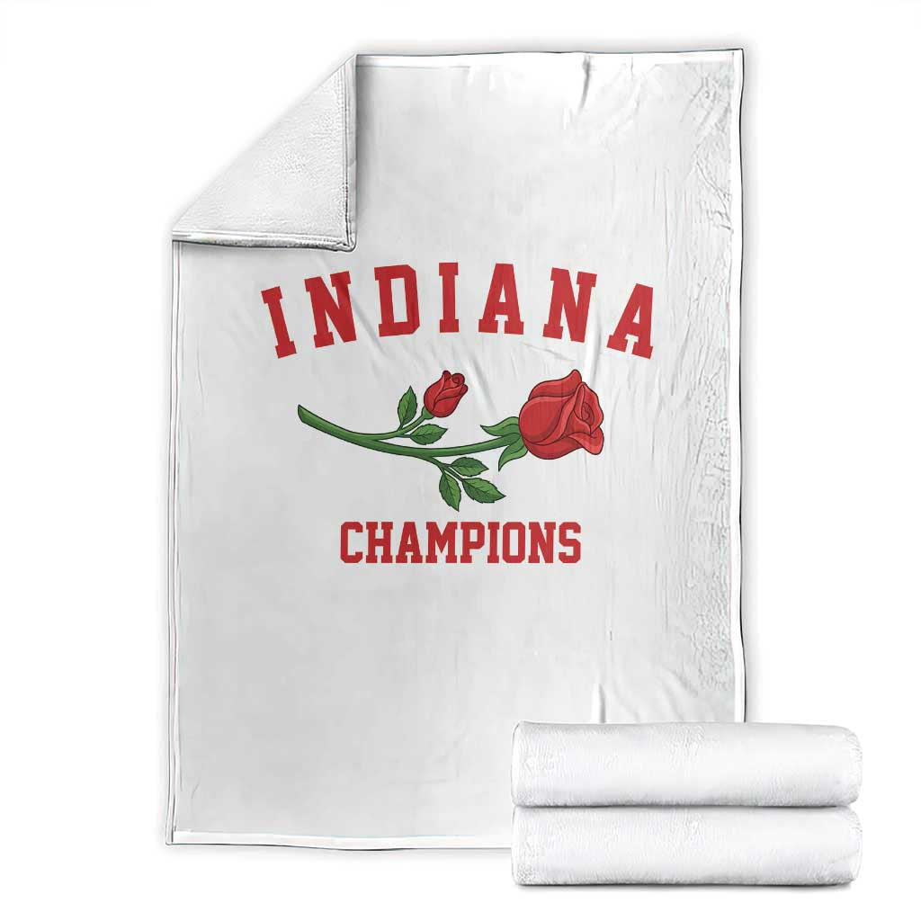 Indiana Champions Rose Hoosier State Graphic Throw Blanket Game Day Sports Pride TS02 White Print Your Wear