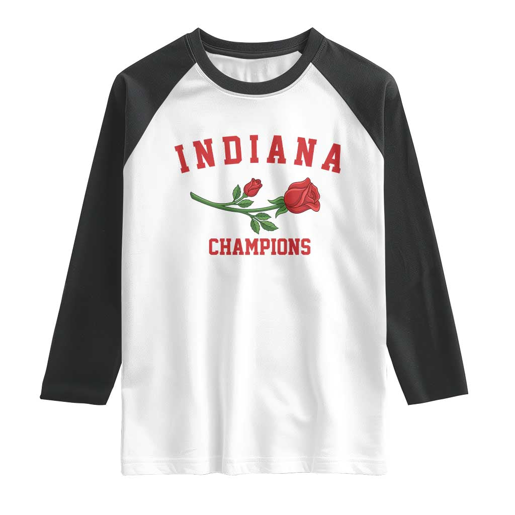 Indiana Champions Rose Hoosier State Graphic Raglan Shirt Game Day Sports Pride TS02 White Black Print Your Wear