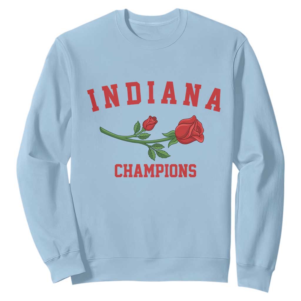 Indiana Champions Rose Hoosier State Graphic Sweatshirt Game Day Sports Pride TS02 Light Blue Print Your Wear