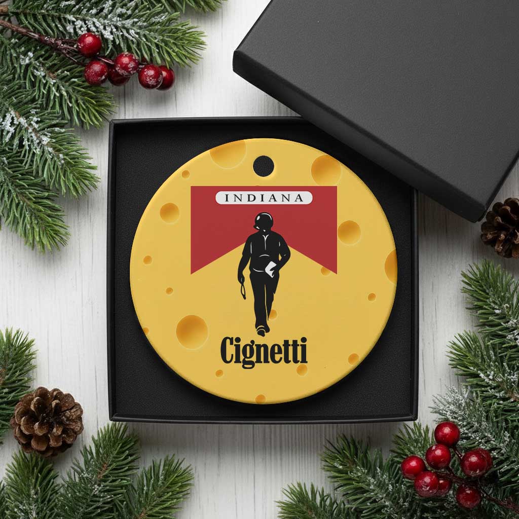 Cignetti Walking Retro Red Box Ceramic Ornament Indiana Game Day Sports Fan TS02 1pc Yellow Cheese Print Your Wear