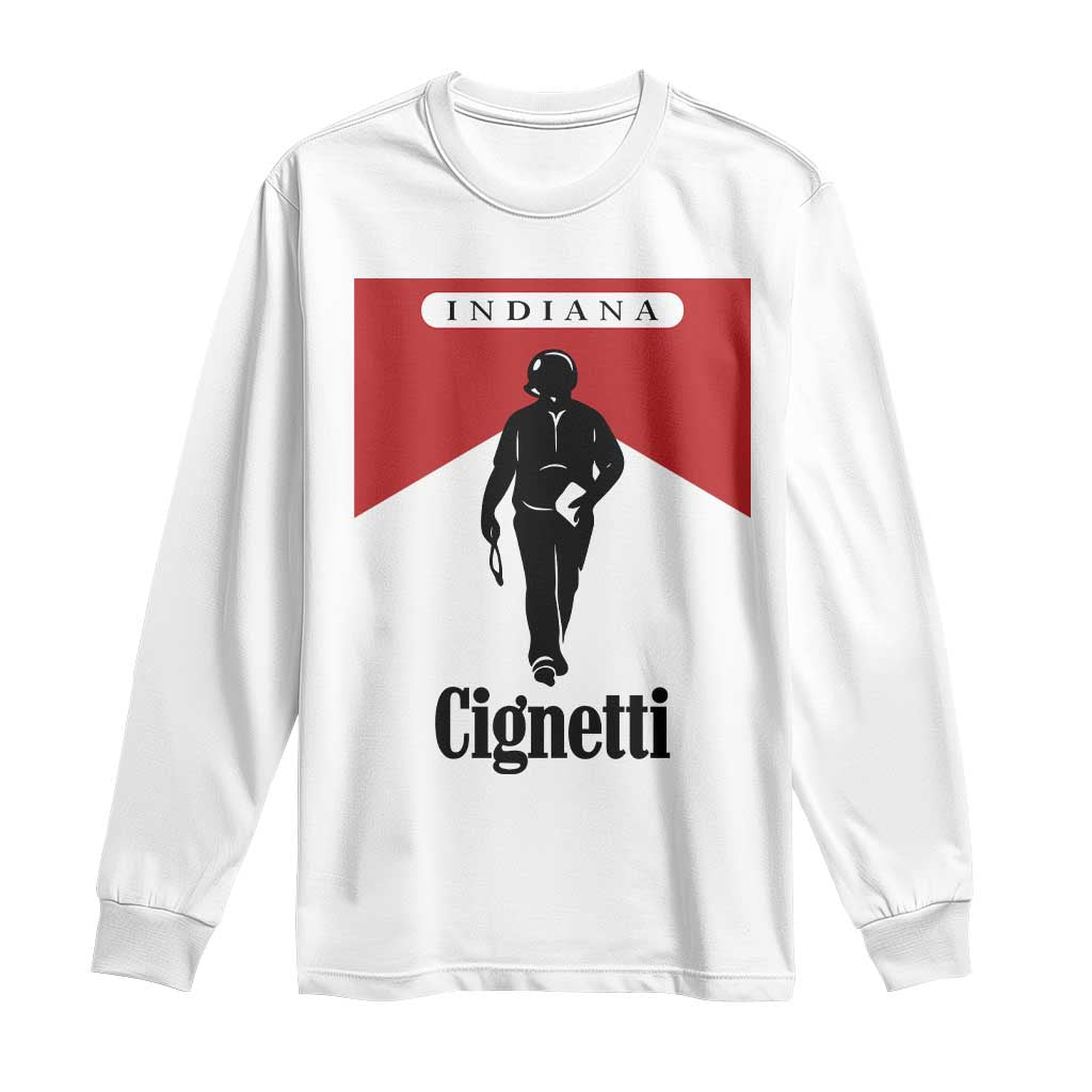 Cignetti Walking Retro Red Box Long Sleeve Shirt Indiana Game Day Sports Fan TS02 White Print Your Wear