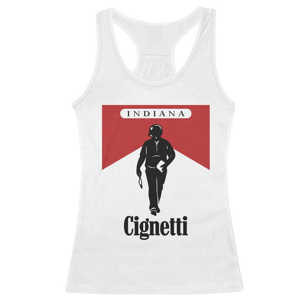 Cignetti Walking Retro Red Box Racerback Tank Top Indiana Game Day Sports Fan TS02 White Print Your Wear