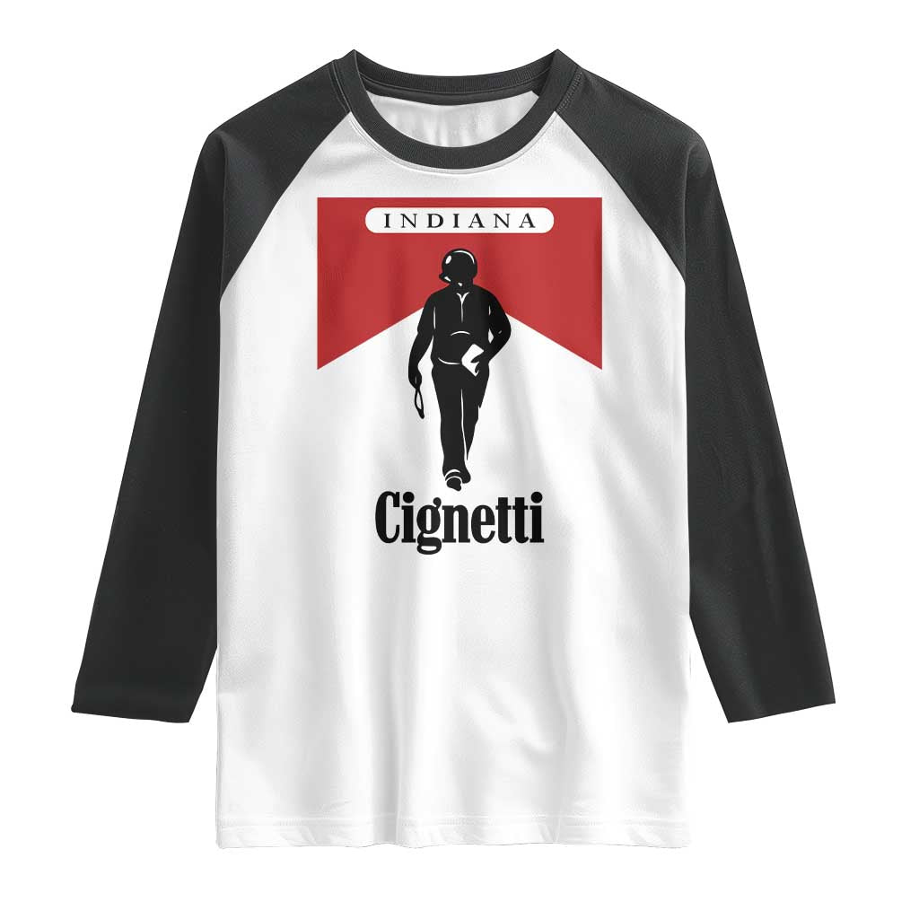 Cignetti Walking Retro Red Box Raglan Shirt Indiana Game Day Sports Fan TS02 White Black Print Your Wear