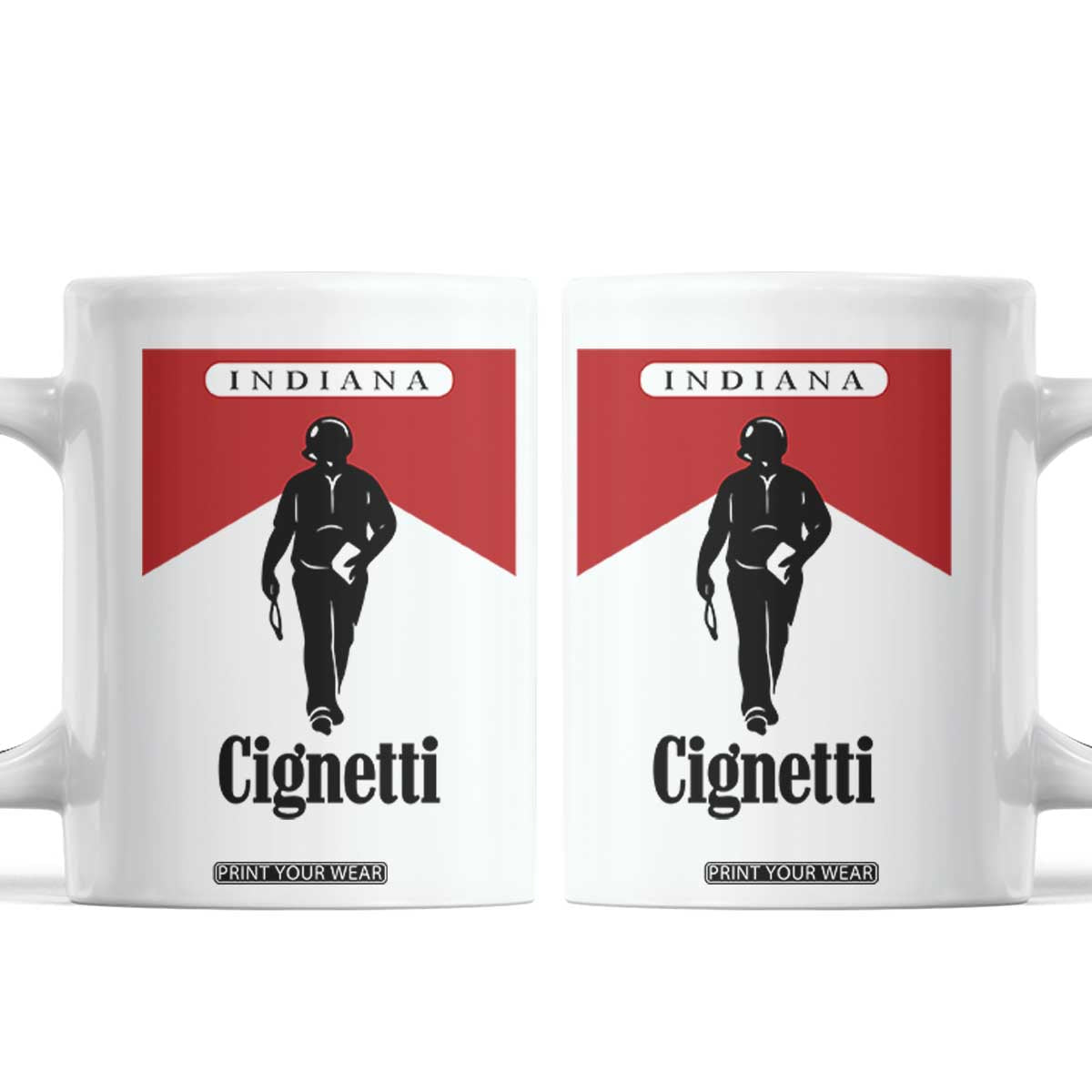 Cignetti Walking Retro Red Box Coffee Mug Indiana Game Day Sports Fan TS02 White Print Your Wear