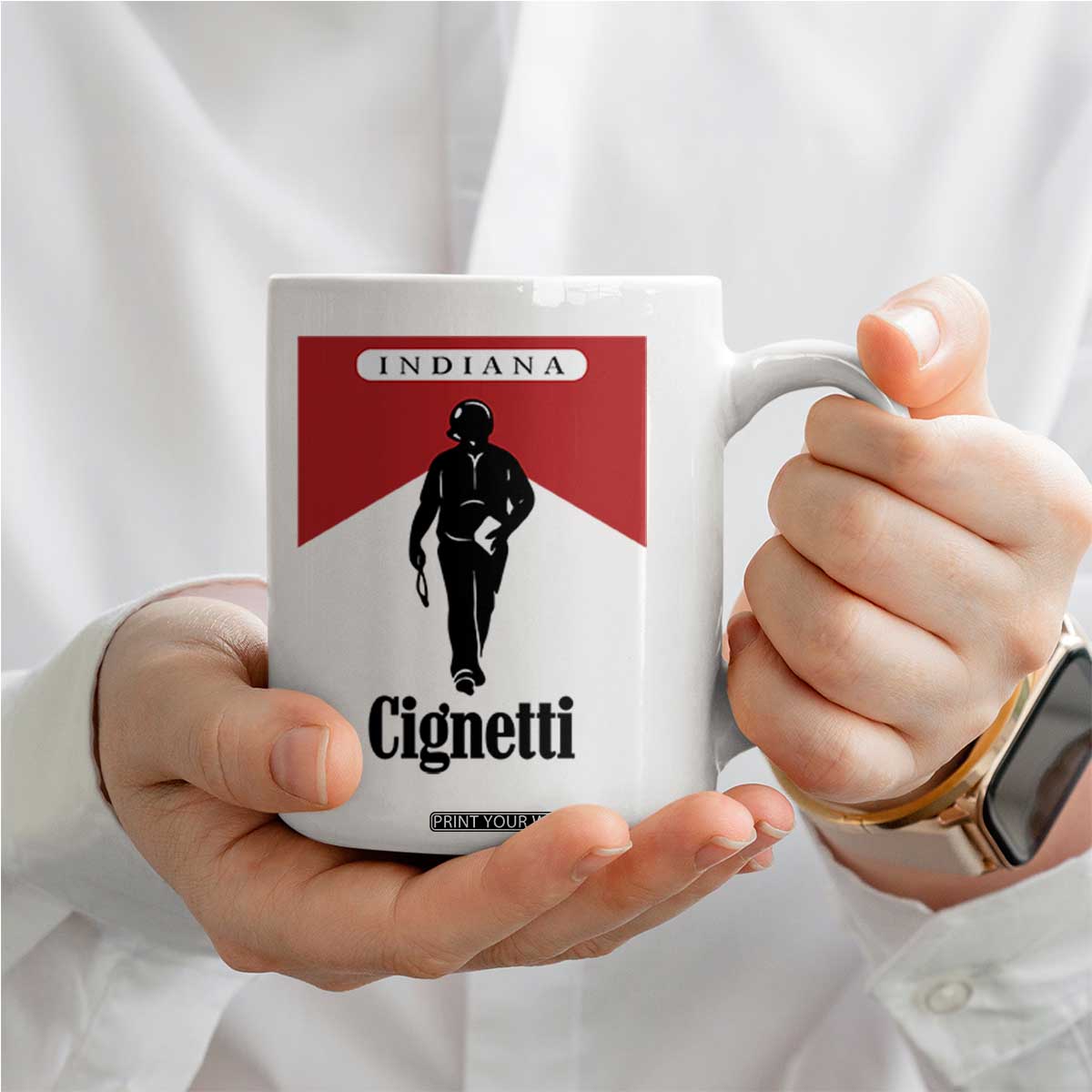 Cignetti Walking Retro Red Box Coffee Mug Indiana Game Day Sports Fan TS02 Print Your Wear