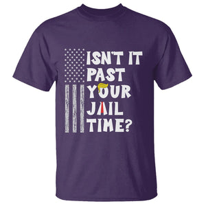 Funny Isn't It Past Your Jail Time T Shirt American Flag Sarcastic Saying TS02 Purple Printyourwear