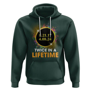 Total Solar Eclipse Hoodie Twice In A Life Time American Totality 2024 2017 TS02 Dark Forest Green Printyourwear