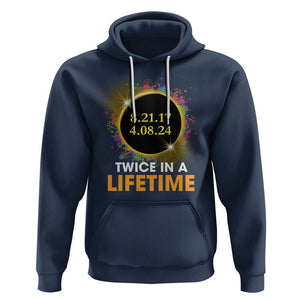 Total Solar Eclipse Hoodie Twice In A Life Time American Totality 2024 2017 TS02 Navy Printyourwear