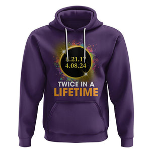 Total Solar Eclipse Hoodie Twice In A Life Time American Totality 2024 2017 TS02 Purple Printyourwear