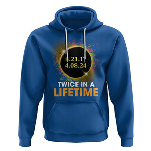 Total Solar Eclipse Hoodie Twice In A Life Time American Totality 2024 2017 TS02 Royal Blue Printyourwear