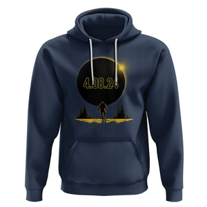 Total Solar Eclipse Bigfoot Hoodie American Totality April 8 2024 Sasquatch Silhouette TS02 Navy Printyourwear