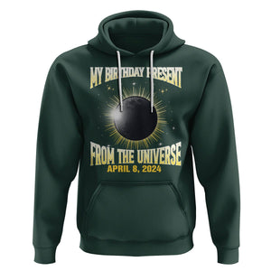 Total Solar Eclipse Hoodie My Birthday Present From The Universe April 8 2024 TS02 Dark Forest Green Printyourwear