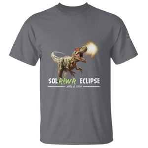 Total Solar Eclipse Dinosaur T Shirt Solrawr Eclipse April 8 2024 TS02 Charcoal Printyourwear