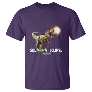 Total Solar Eclipse Dinosaur T Shirt Solrawr Eclipse April 8 2024 TS02 Purple Printyourwear