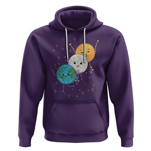 Funny Total Solar Eclipse Hoodie Cute Earth Moon Sun American Totality April 8 2024 TS02 Purple Printyourwear