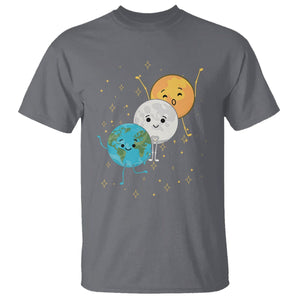 Funny Total Solar Eclipse T Shirt Cute Earth Moon Sun American Totality April 8 2024 TS02 Charcoal Printyourwear