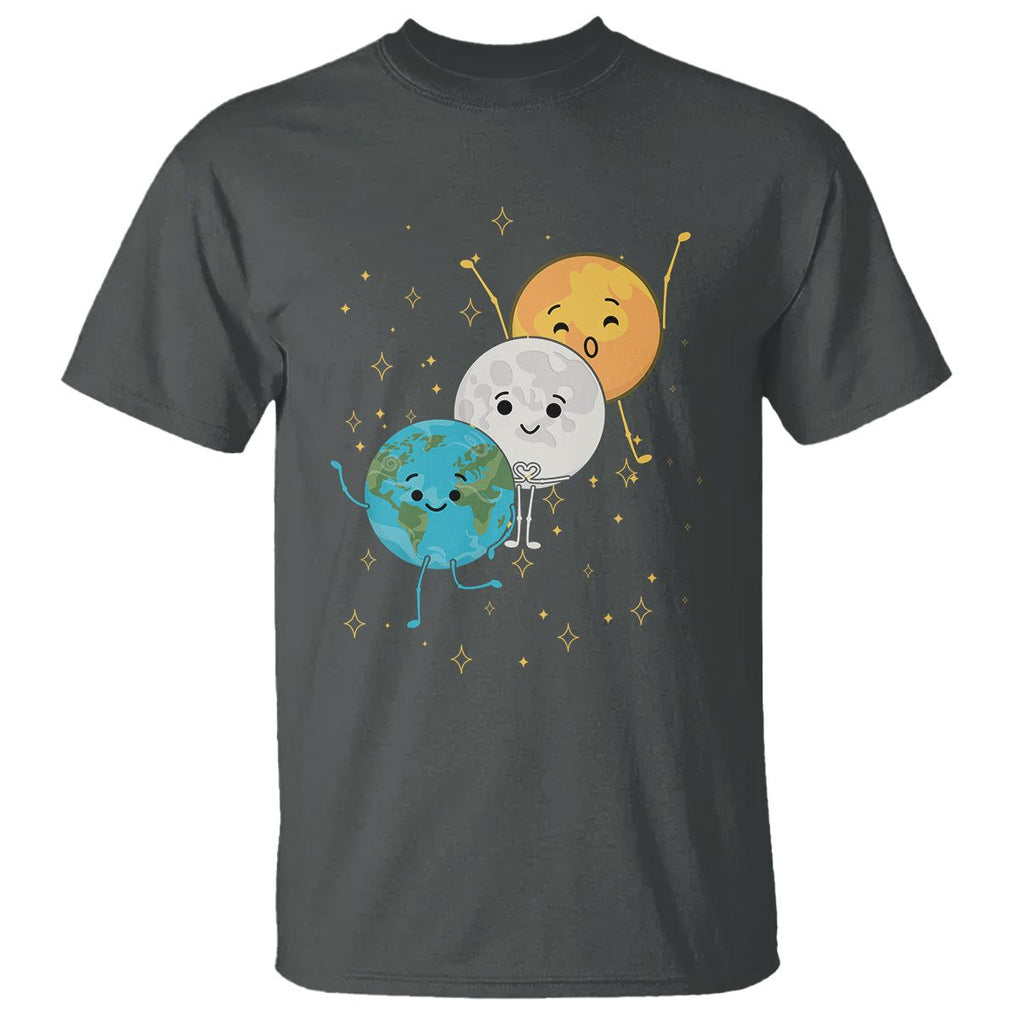 Funny Total Solar Eclipse T Shirt Cute Earth Moon Sun American Totality April 8 2024 TS02 Dark Heather Printyourwear