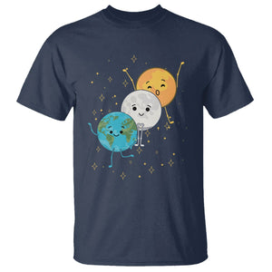 Funny Total Solar Eclipse T Shirt Cute Earth Moon Sun American Totality April 8 2024 TS02 Navy Printyourwear