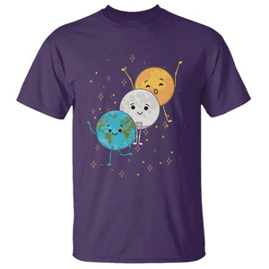 Funny Total Solar Eclipse T Shirt Cute Earth Moon Sun American Totality April 8 2024 TS02 Purple Printyourwear