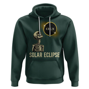 Total Solar Eclipse Skeleton Hoodie Funny Watching American Totality April 8 2024 Matching TS02 Dark Forest Green Printyourwear