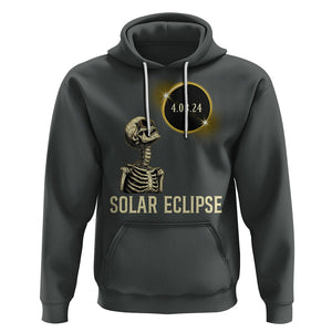 Total Solar Eclipse Skeleton Hoodie Funny Watching American Totality April 8 2024 Matching TS02 Dark Heather Printyourwear