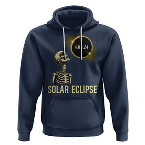 Total Solar Eclipse Skeleton Hoodie Funny Watching American Totality April 8 2024 Matching TS02 Navy Printyourwear