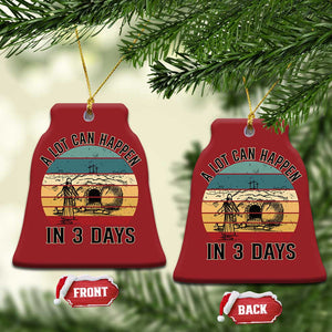 Religious Jesus Christmas Ornament A Lot Can Happen In 3 Days Christian Retro TS02 Bell Flake Red Print Your Wear