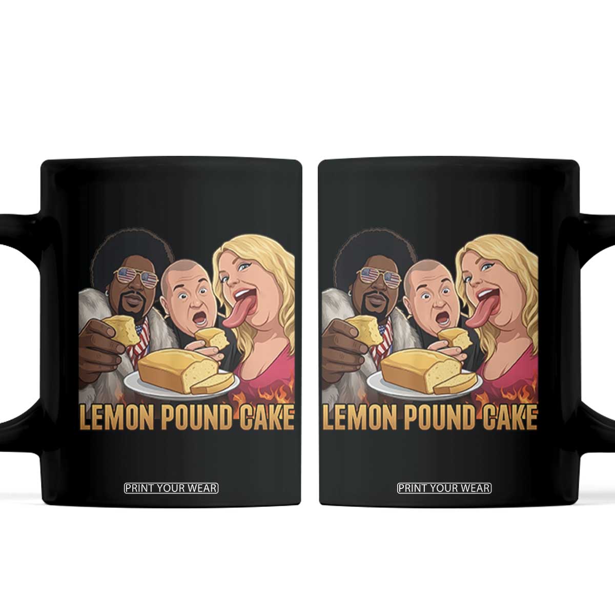 Funny Lemon Pound Cake Meme Coffee Mug Retro Edgy Music Humor Gift for Party Lovers TS02 Black Print Your Wear