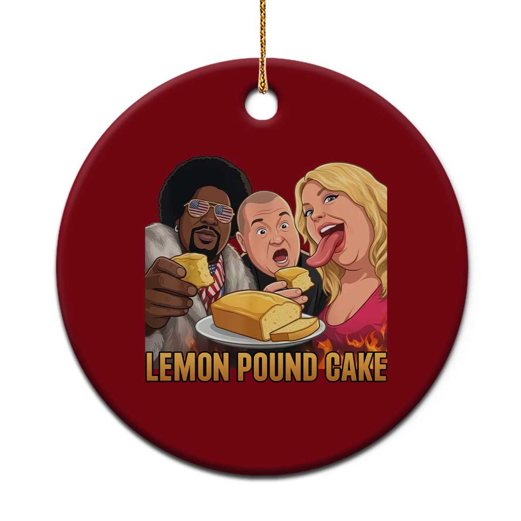 Funny Lemon Pound Cake Meme Ceramic Ornament Retro Edgy Music Humor Gift for Party Lovers TS02 1pc Red Print Your Wear