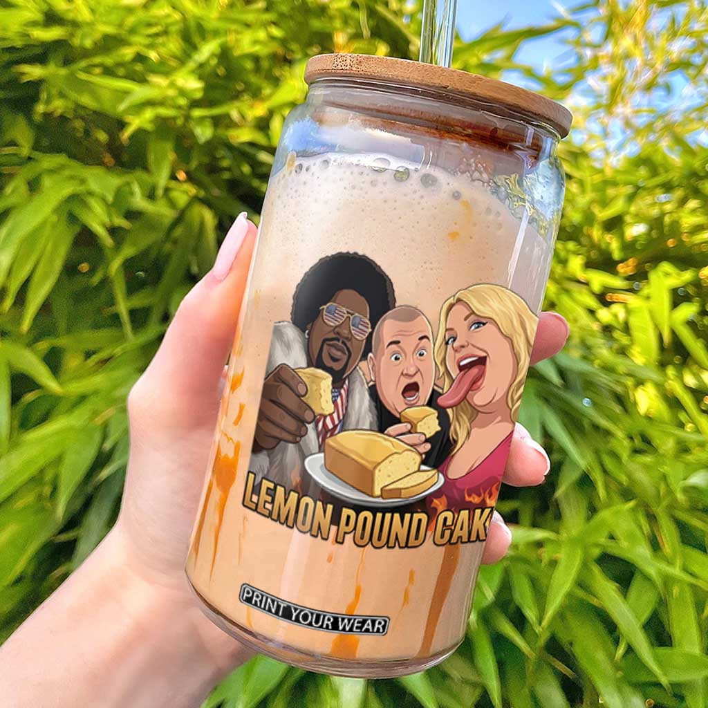 Funny Lemon Pound Cake Meme Glass Can Retro Edgy Music Humor Gift for Party Lovers TS02 Black Print Your Wear